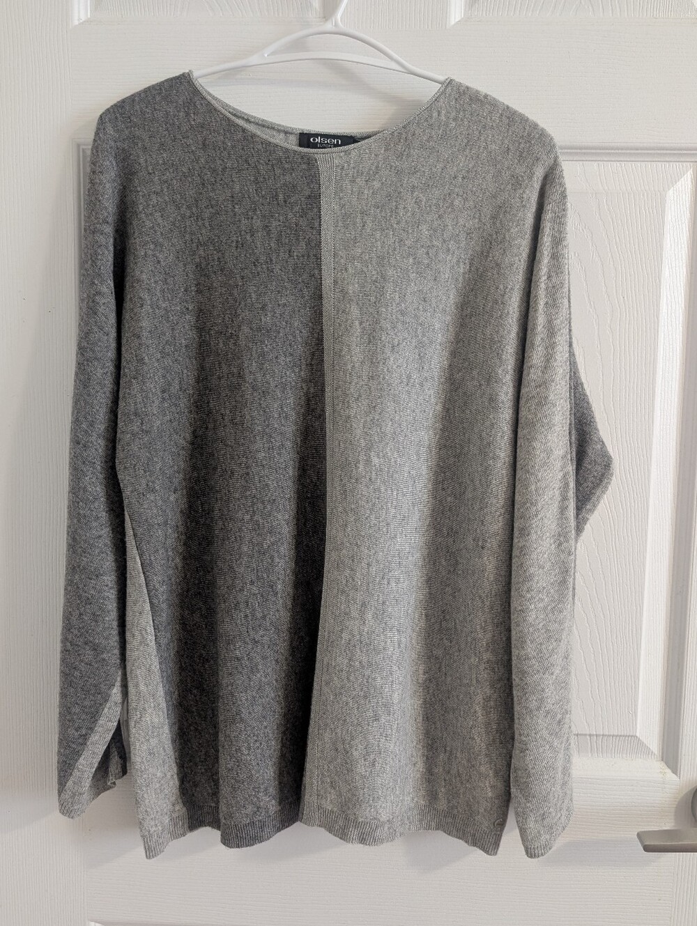 OLSEN Europe Oversize Colorblock Sweater Viscose  Cotton Quiet luxury Office  S